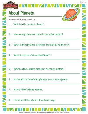 Science Worksheets For Grade 5 Solar System