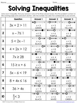 Solving Inequalities Worksheet Algebra 2