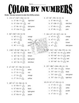 Synthetic Division Worksheet Answer Key