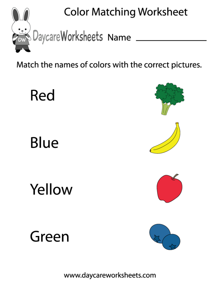 Printable Preschool Worksheets Colors