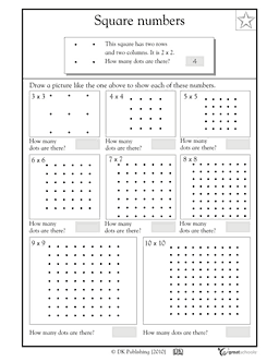 Square Numbers Worksheet Pdf