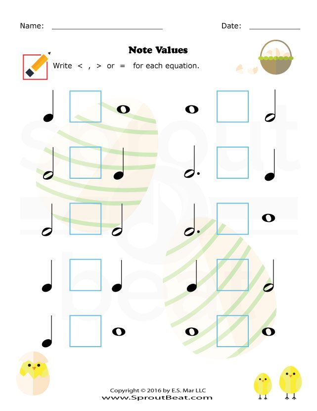 Music Theory Worksheets Note Values