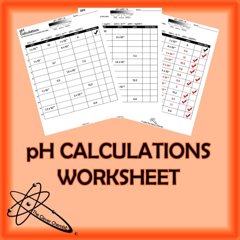 Ph Calculations Worksheet