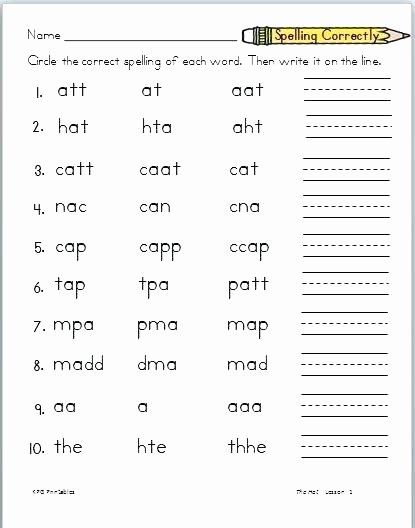 First Grade Grade 1 Spelling Worksheets Pdf