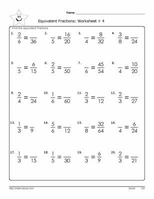 Simplifying Fractions Worksheet With Answers Pdf