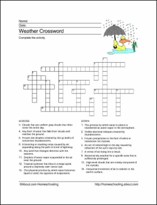 6th Grade Weather Worksheets Pdf