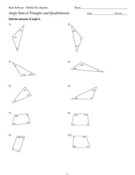 Triangle Sum Theorem Worksheet Kuta
