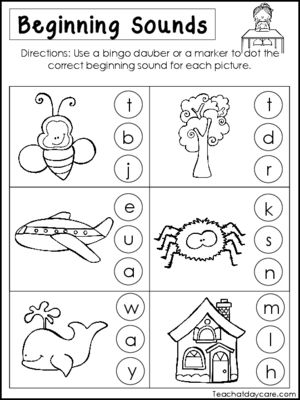 Beginning Sounds Worksheets For Kindergarten Pdf