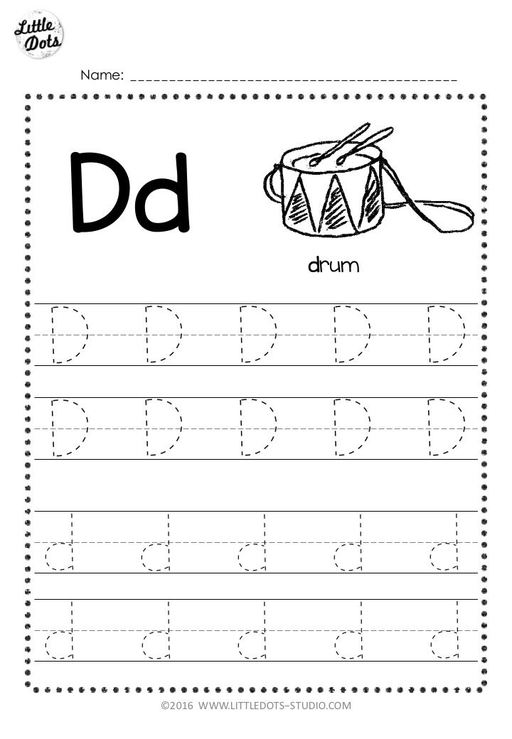 Preschool Letter Worksheets D