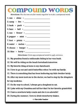 Compound Nouns Worksheet For Grade 7
