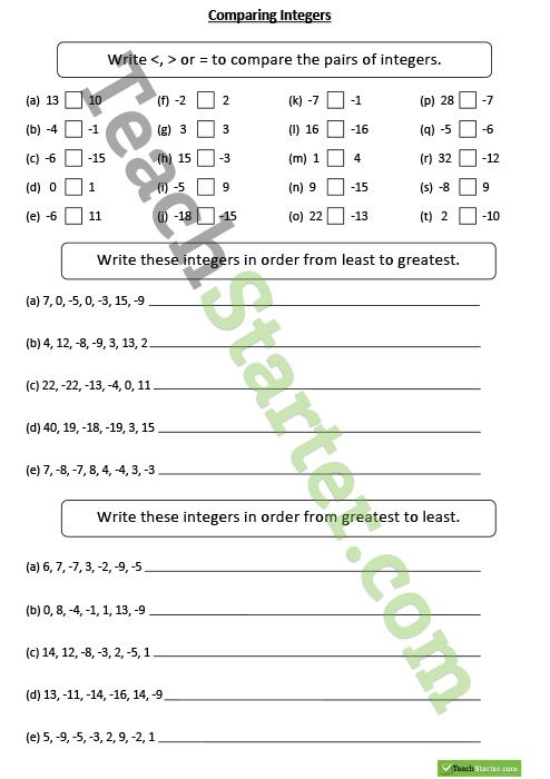 Adding Positive And Negative Numbers Worksheet With Answers