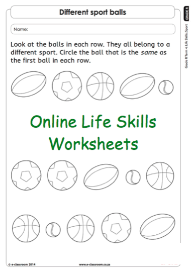 Grade R Life Skills Worksheets Pdf