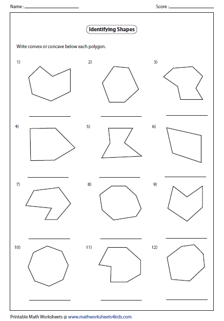 Polygons Worksheet Grade 8