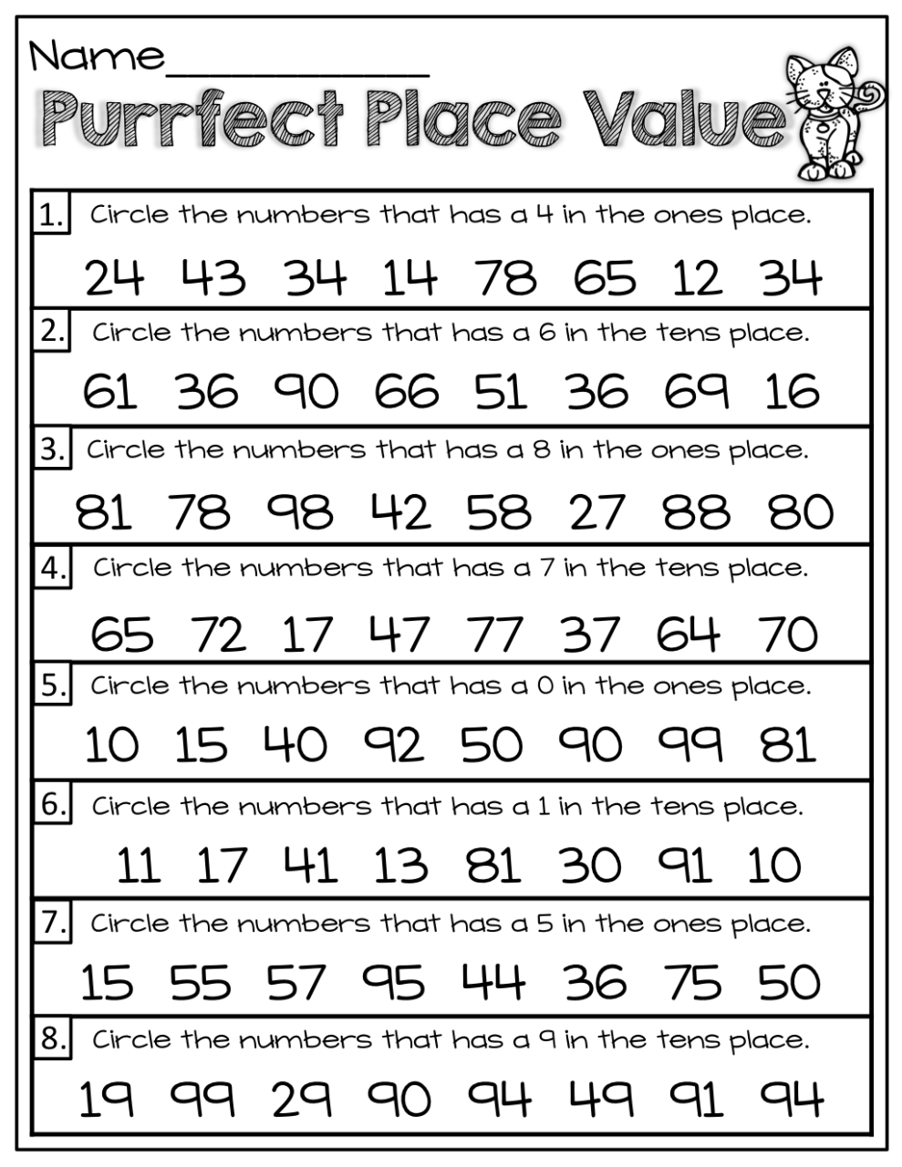 Printable Place Value Worksheets For Grade 1