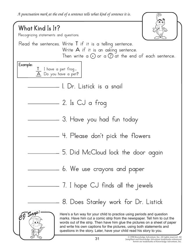 Free English Worksheets For Grade 2