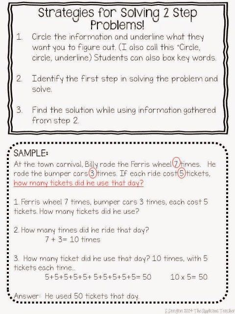 2 Step Addition Word Problems 3rd Grade
