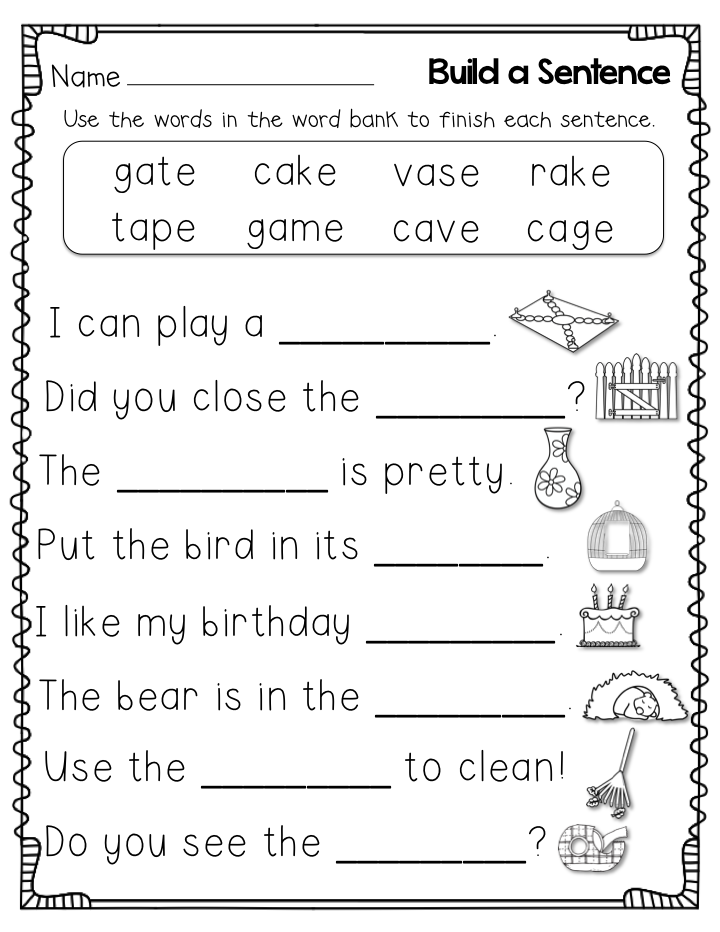1st Grade First Grade English Worksheets