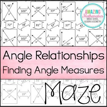 Angle Relationships Worksheet Answer Key