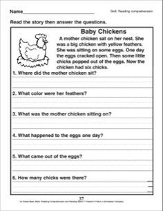Grade 1 1st Grade Reading Comprehension Worksheets Multiple Choice