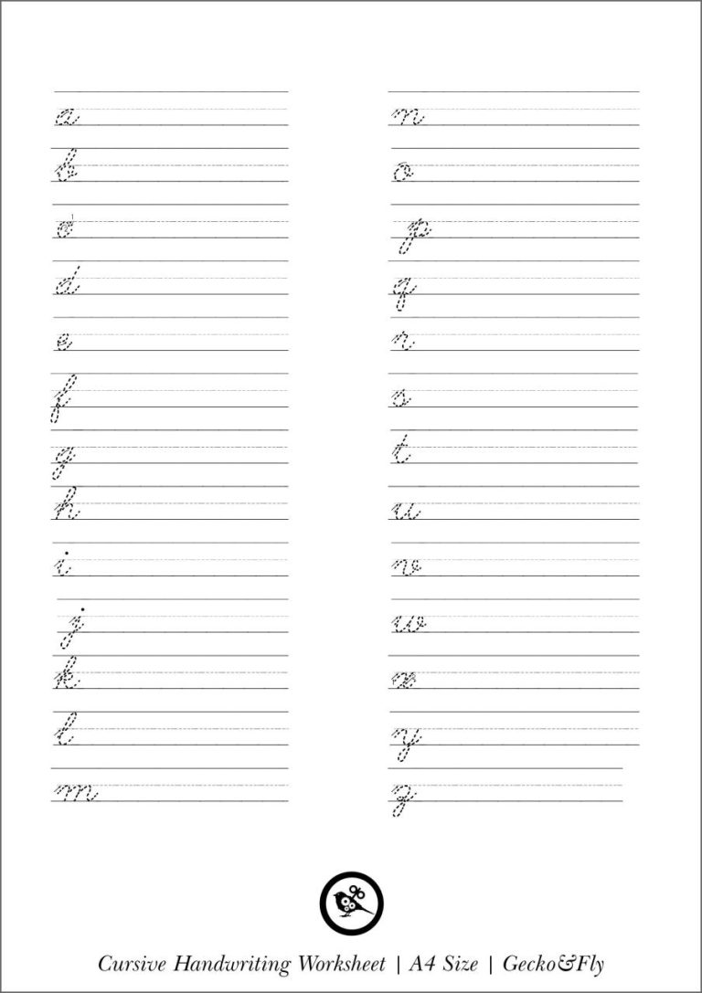 Cursive Alphabet Practice Pages