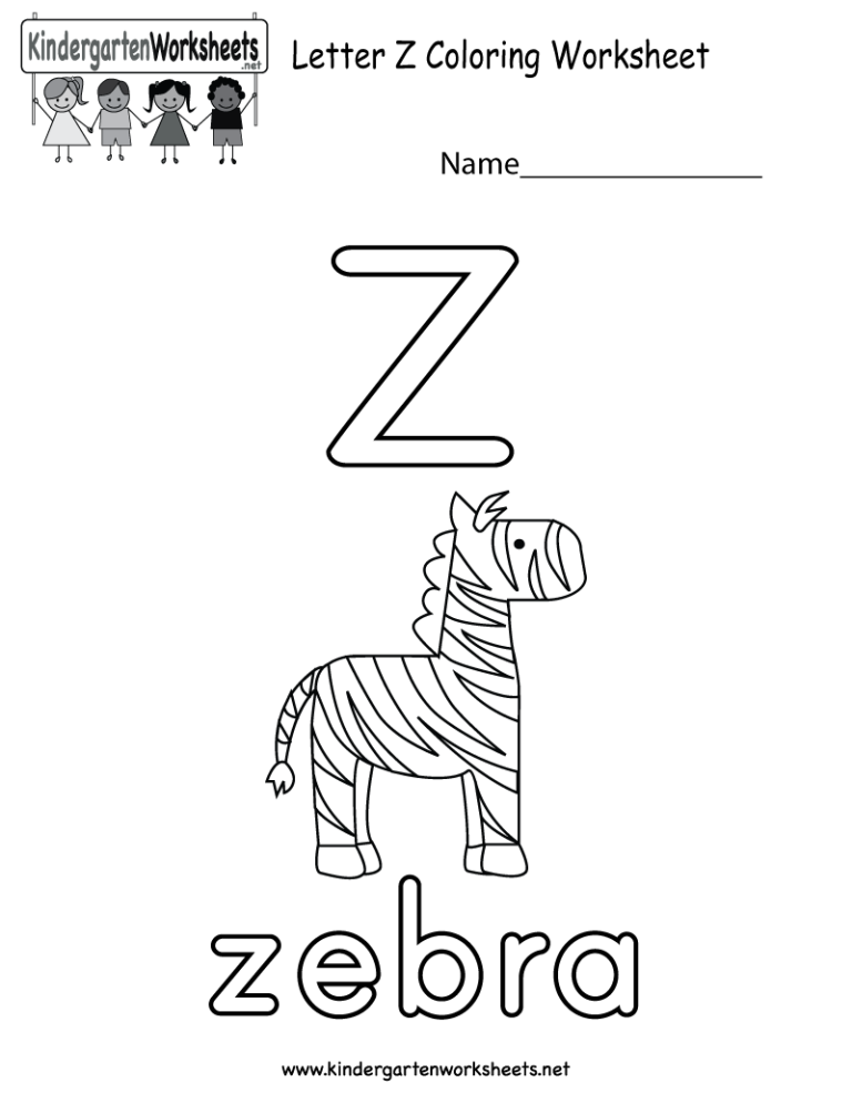 Coloring Letter Z Worksheets