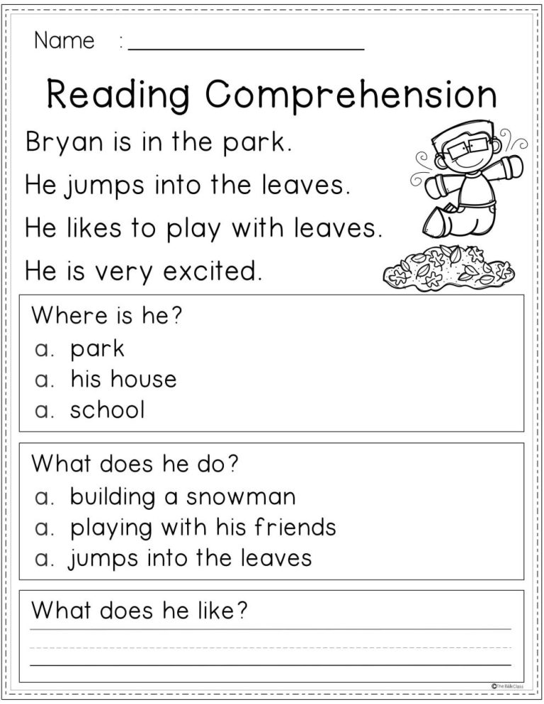 Reading Comprehension Worksheets Pdf Grade 1