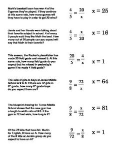 Proportions Worksheet Word Problems