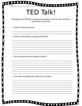 Ted Talk Worksheet Google Doc