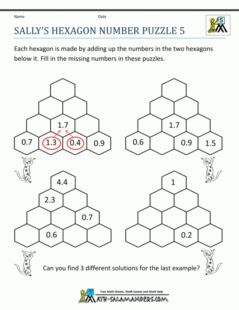 Puzzle Worksheets For 5th Grade