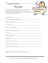 Idioms Worksheets Grade 5