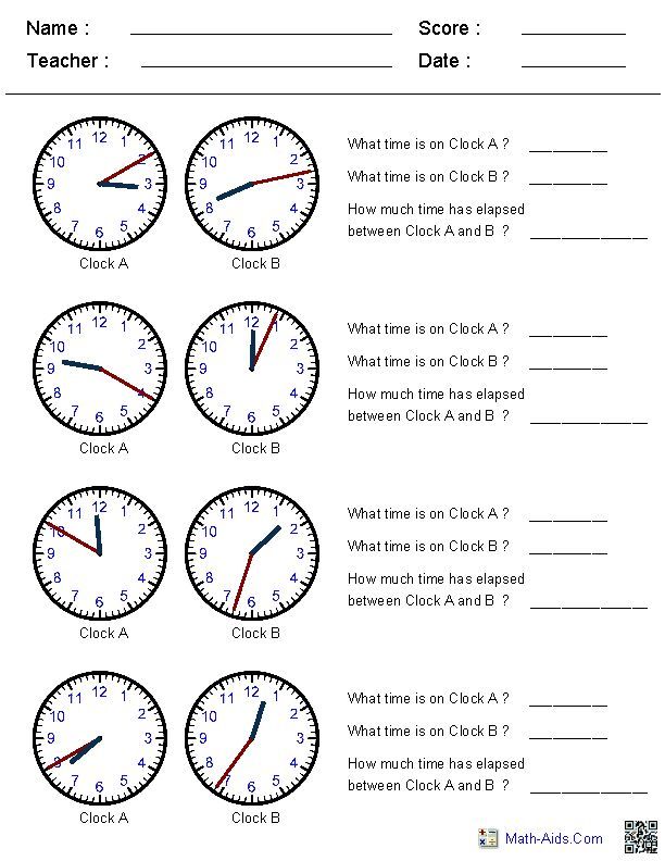 Math Time Worksheets Grade 5
