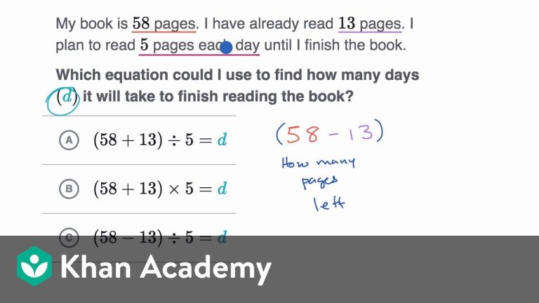 Two Step Equations Word Problems Khan Academy Answers