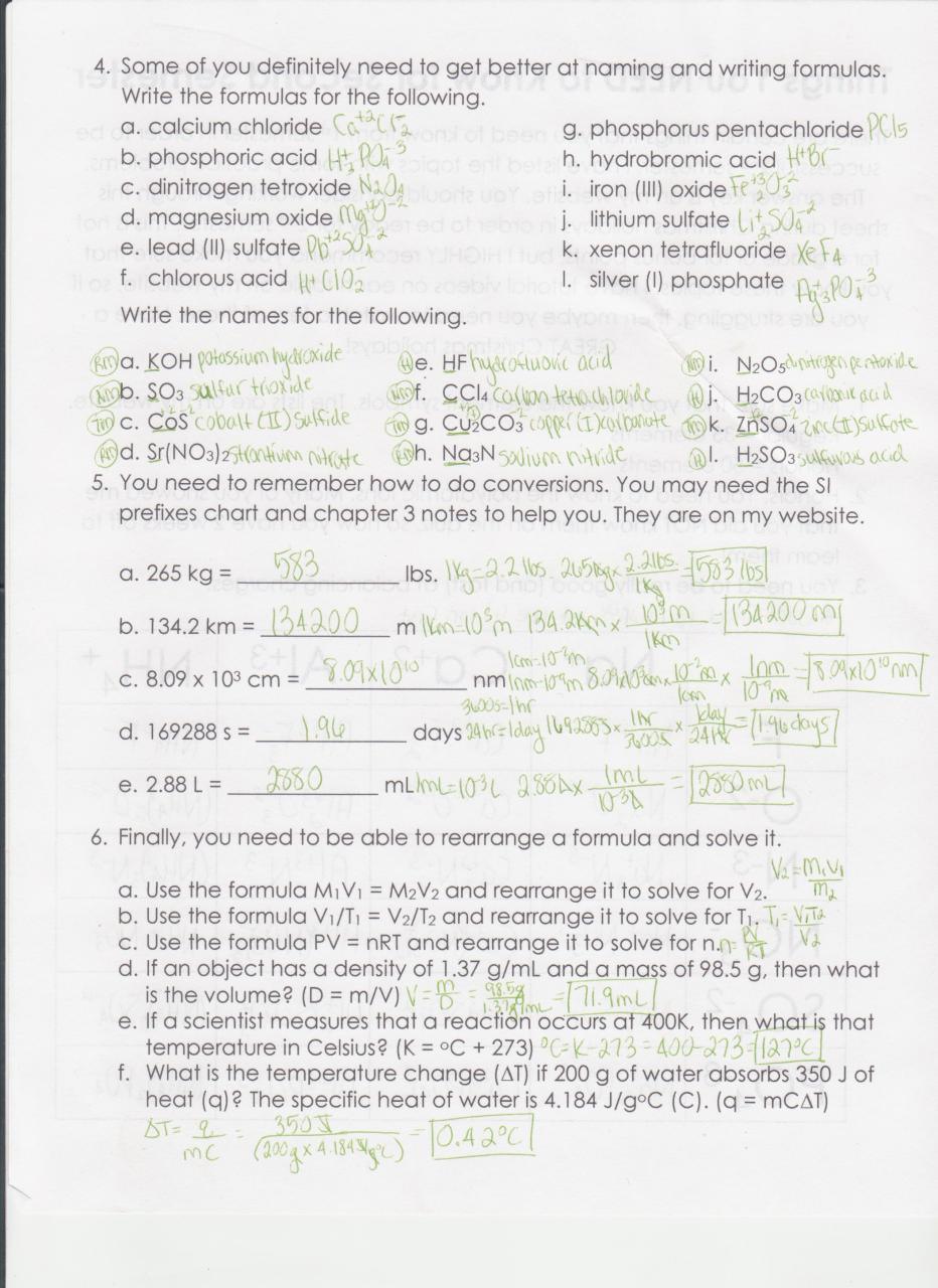 Balancing Equations Worksheet Part 2 Answer Key