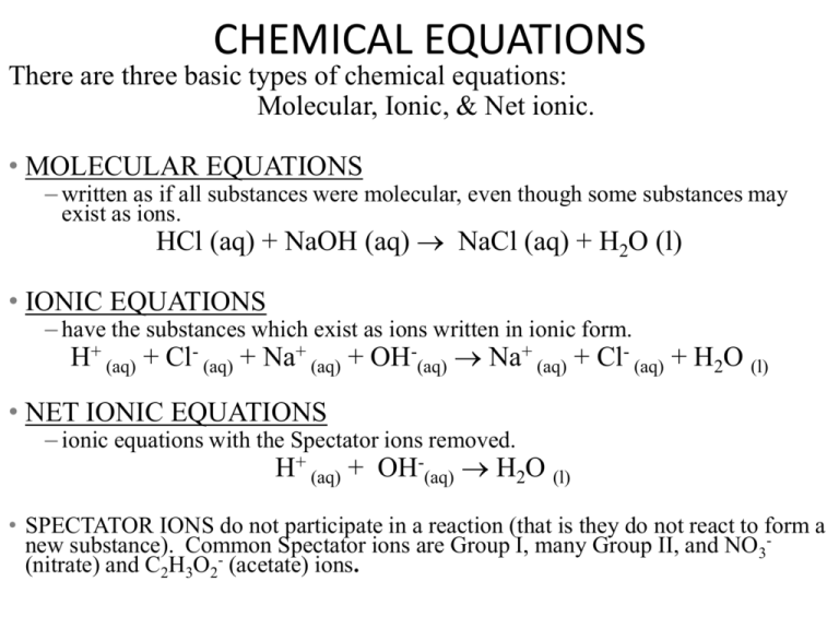 What Is An Example Of A Net Ionic Equation