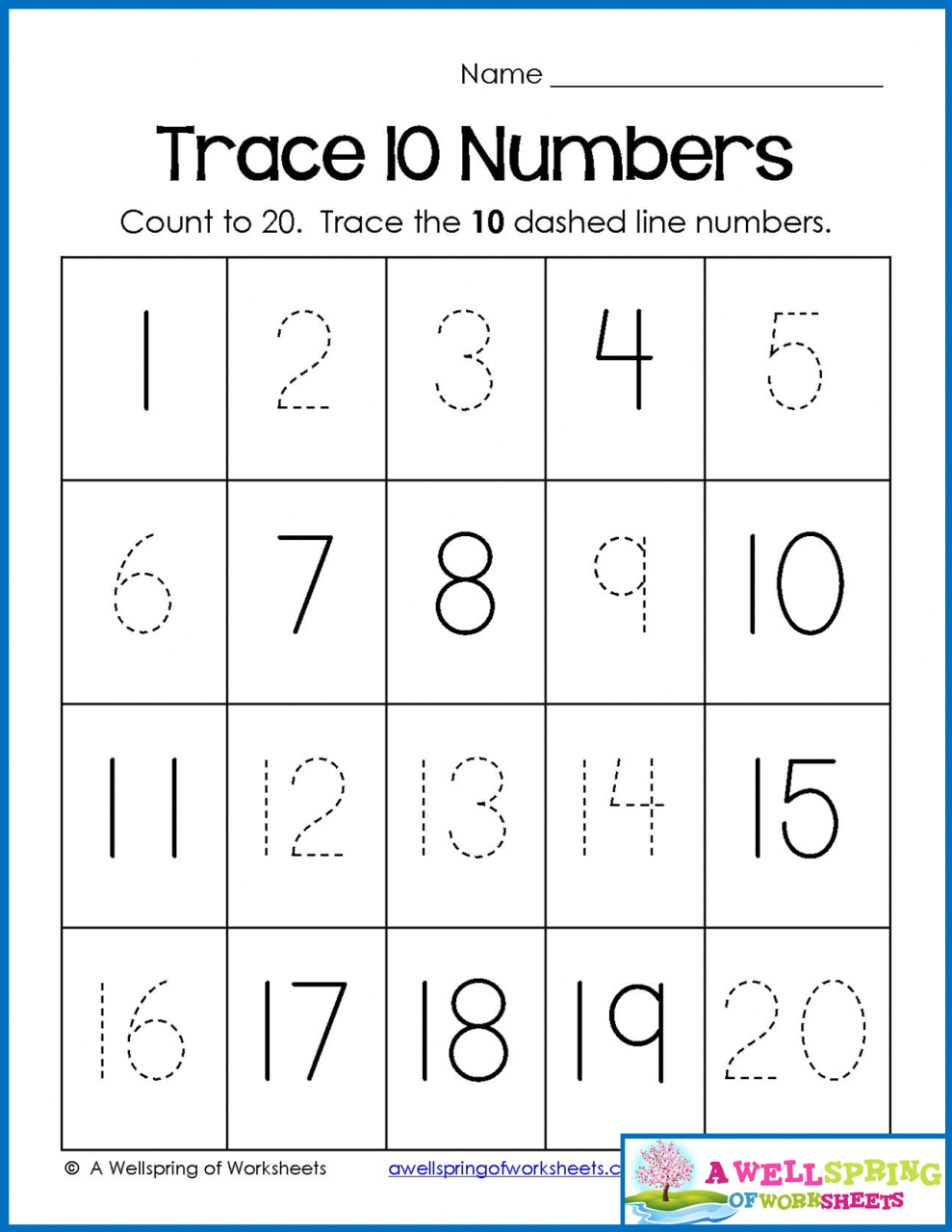 Trace, Write And Fill In Numbers 120 30 Worksheets & 3 Counting