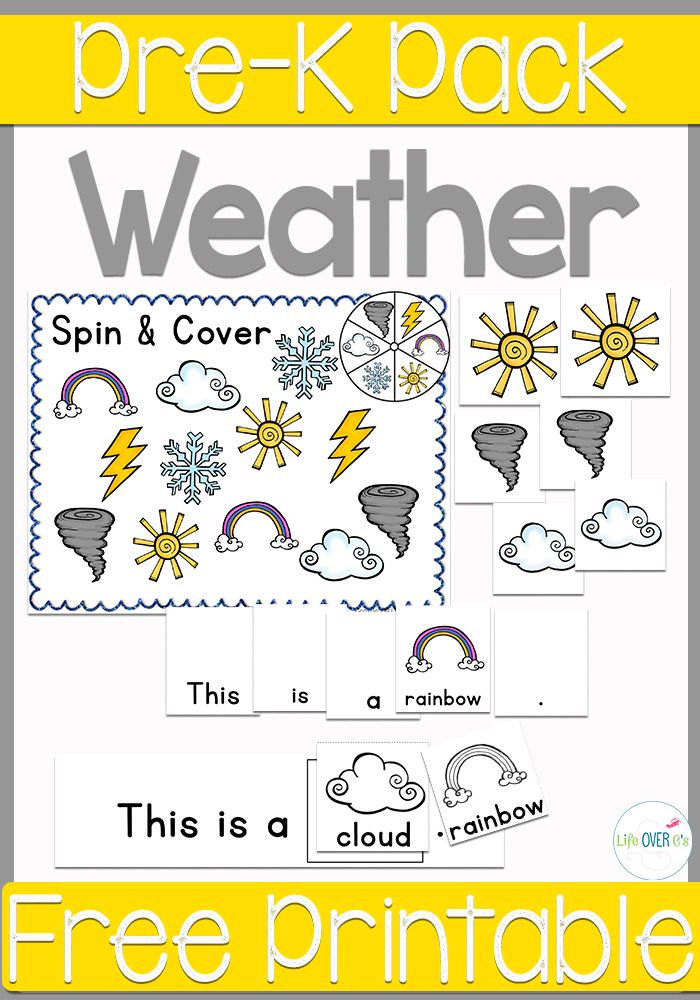 Weather Printables For Kindergarten