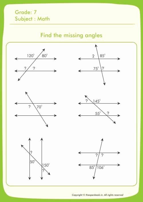 Find the Missing Angle Worksheet Lovely Printable Worksheets for Kids
