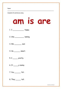 Am is or are worksheet