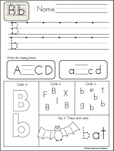 Letter B Worksheets For Kindergarten Pdf