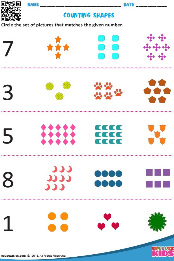 COUNTING SHAPES Math counting, Kindergarten math, Math