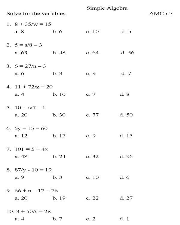 Math Worksheets For 7Th Grade Pdf