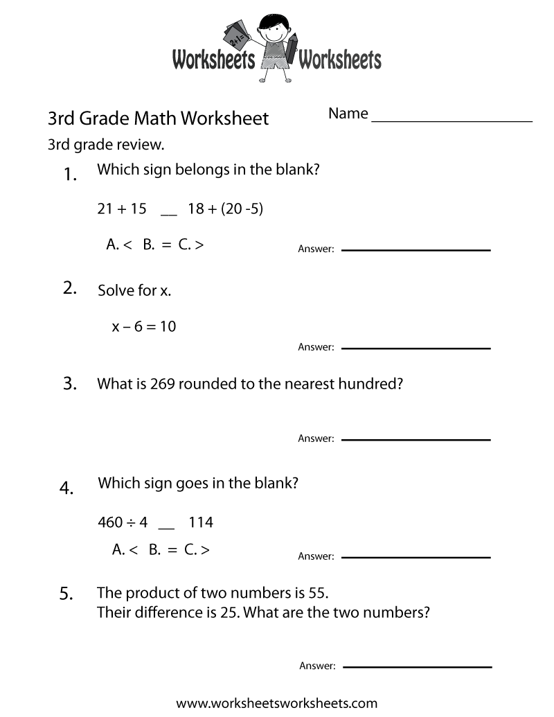 3rd Grade Worksheets Free Printable