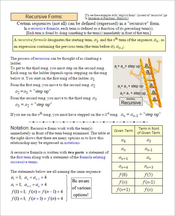 Arithmetic Sequence Worksheet With Answers Doc
