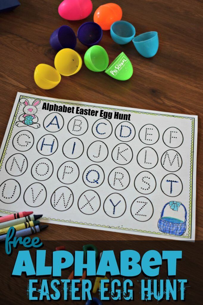 FREE Alphabet Easter Egg Hunt super cute alphabet worksheets combined