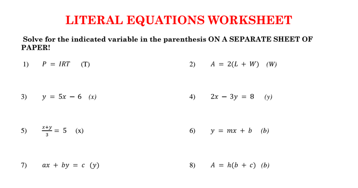 A CED 4 Literal Equations Worksheet.pdf Google Drive