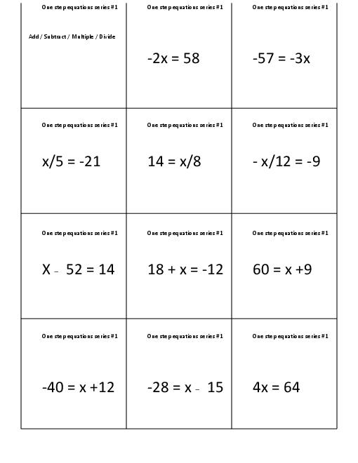 Free Math Worksheets Solving Two Step Equations word problems