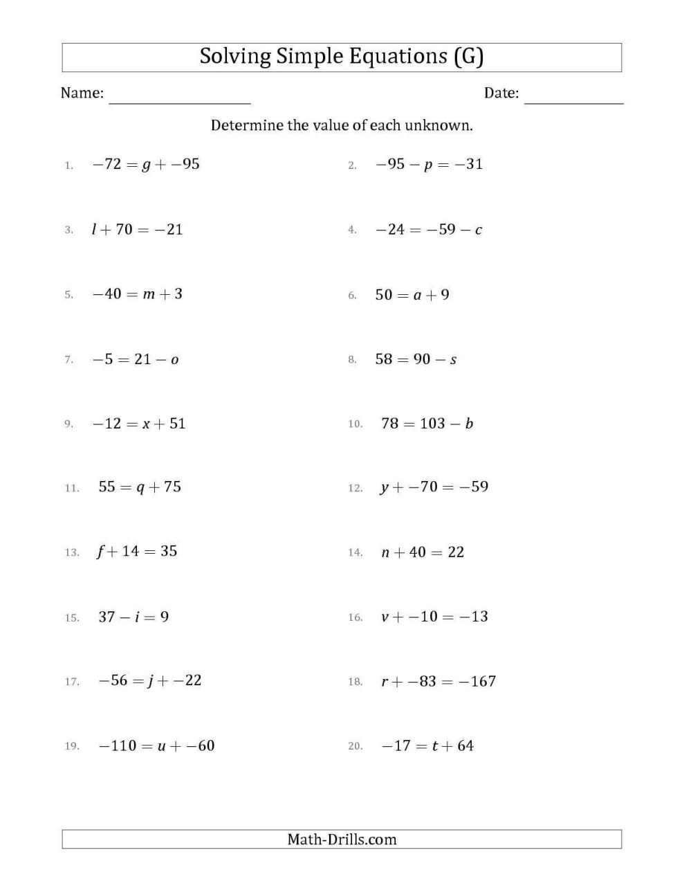 Multi Step Equations With Fractions Worksheet Answers Fraction