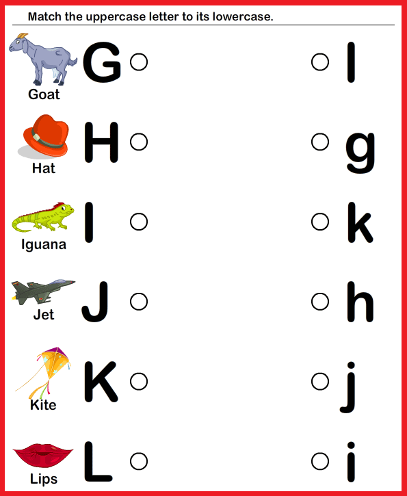 Free Alphabet Matching Worksheets For Kindergarten