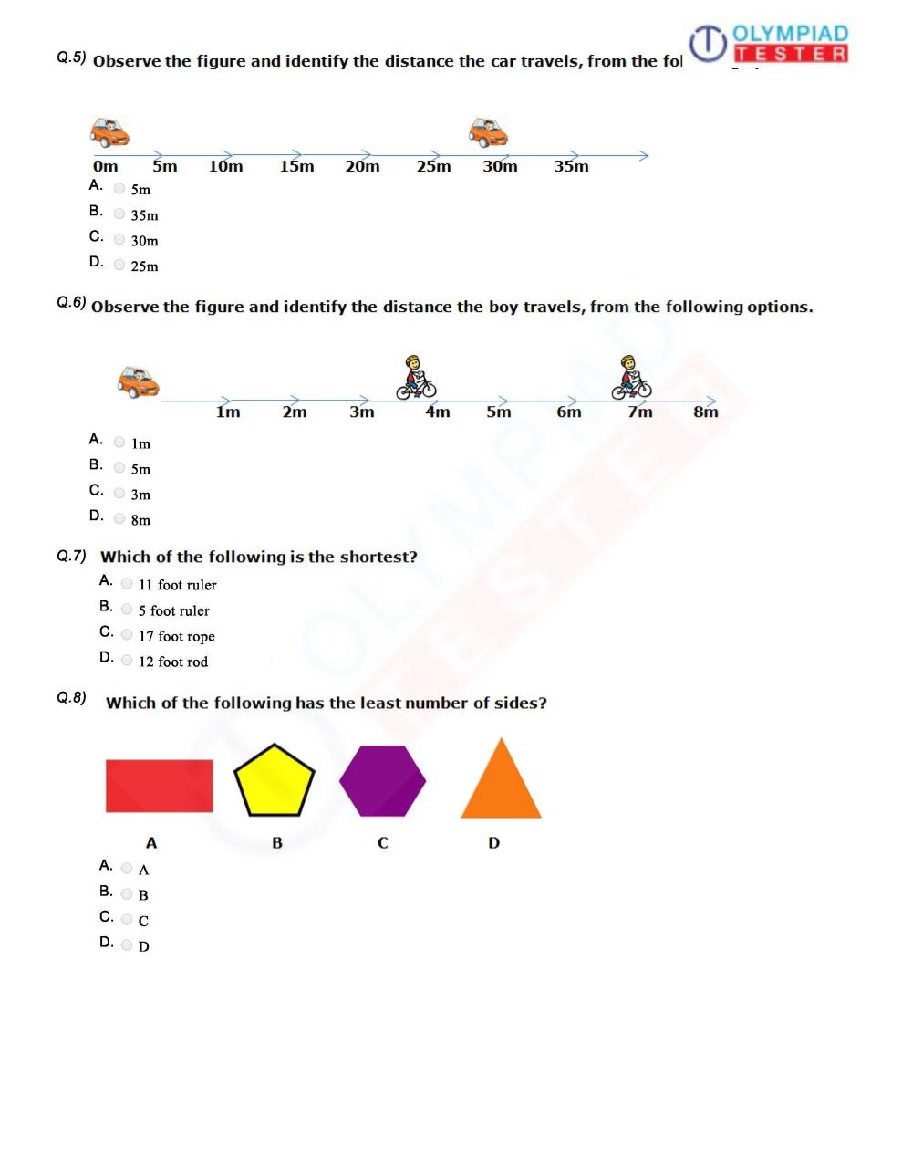 CBSE Class 1 Maths PDF Worksheet, Measurements Math addition