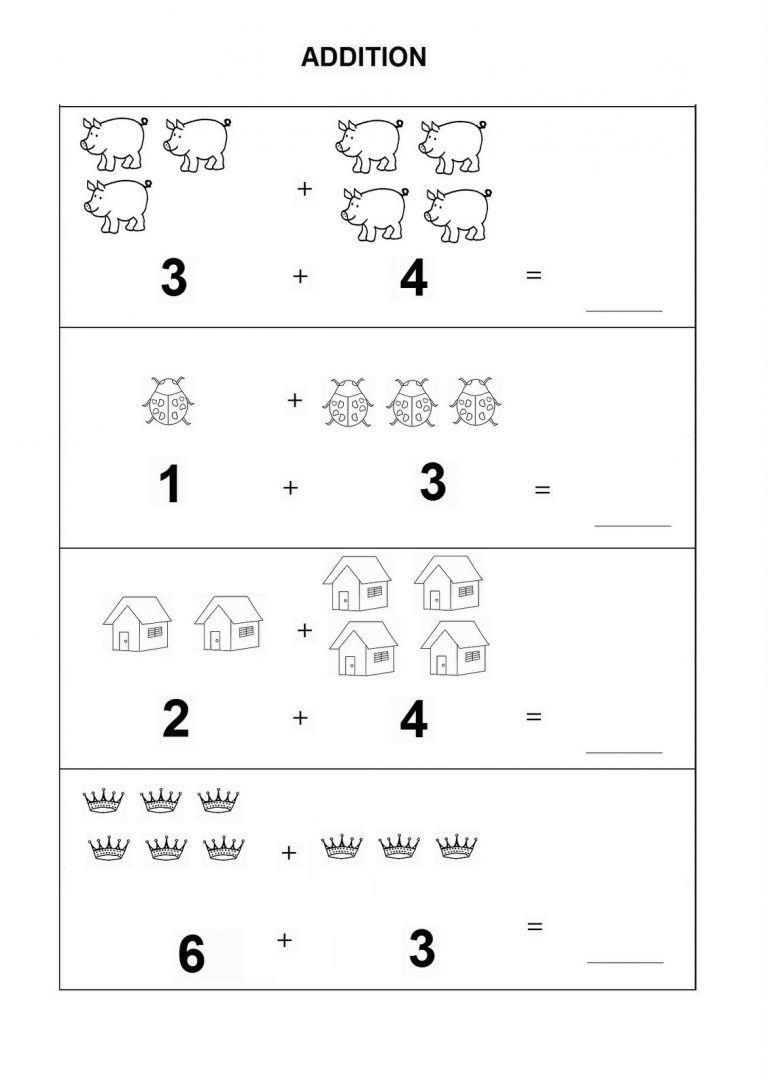 Addition Worksheets Kindergarten Pdf